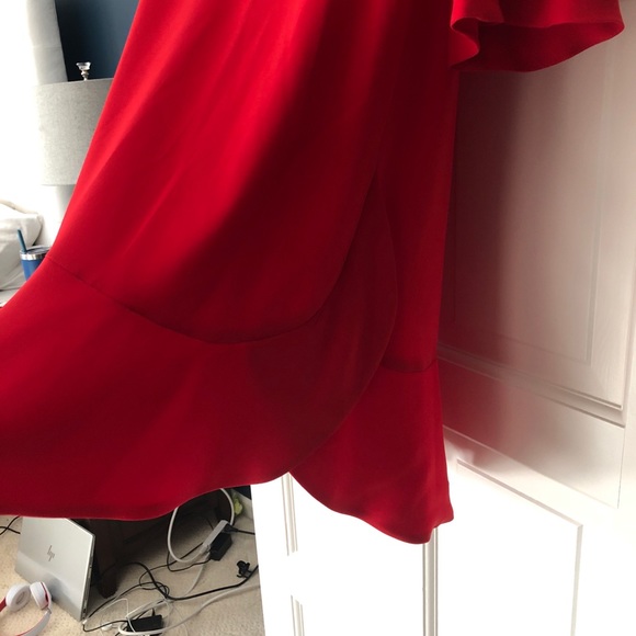 Karen Millen vibrant Red ruffle skirt dress - Picture 3 of 7